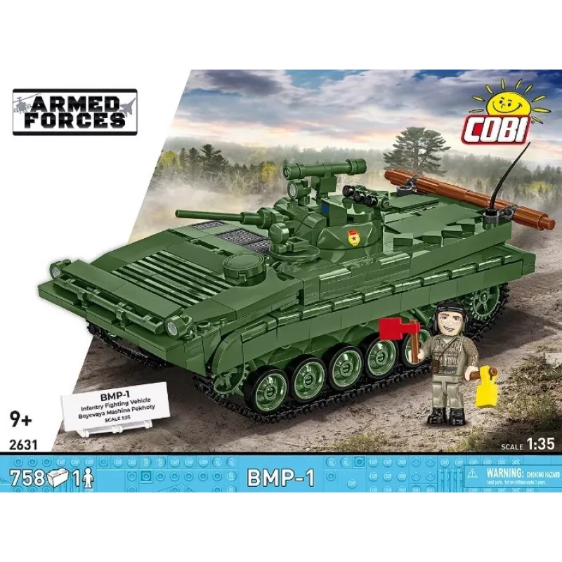Rakennussarja Cobi Blocks BMP-1 758 osaa – mittakaavamalli rakennuspalikoilla