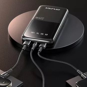 Awei PowerBank P10K 10000 mAh 22,5W musta/musta (10000mAh, 22W, 22,50Wh), powerbank, musta