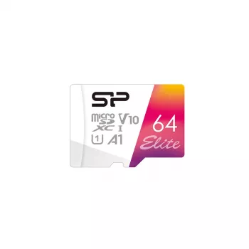 Silicon Power Elite microSDXC 64GB UHS-I Class 10 V10 muistikortti adapterilla (SP064GBSTXBV1V20SP)