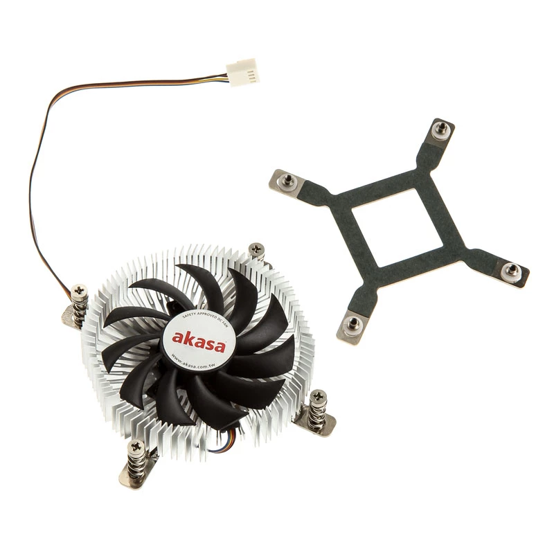 Akasa AK-CC7129BP01 matalaprofiilinen suorittimen jäähdytin, 75 mm, LGA775/LGA1156/LGA1155/LGA1150, alumiini