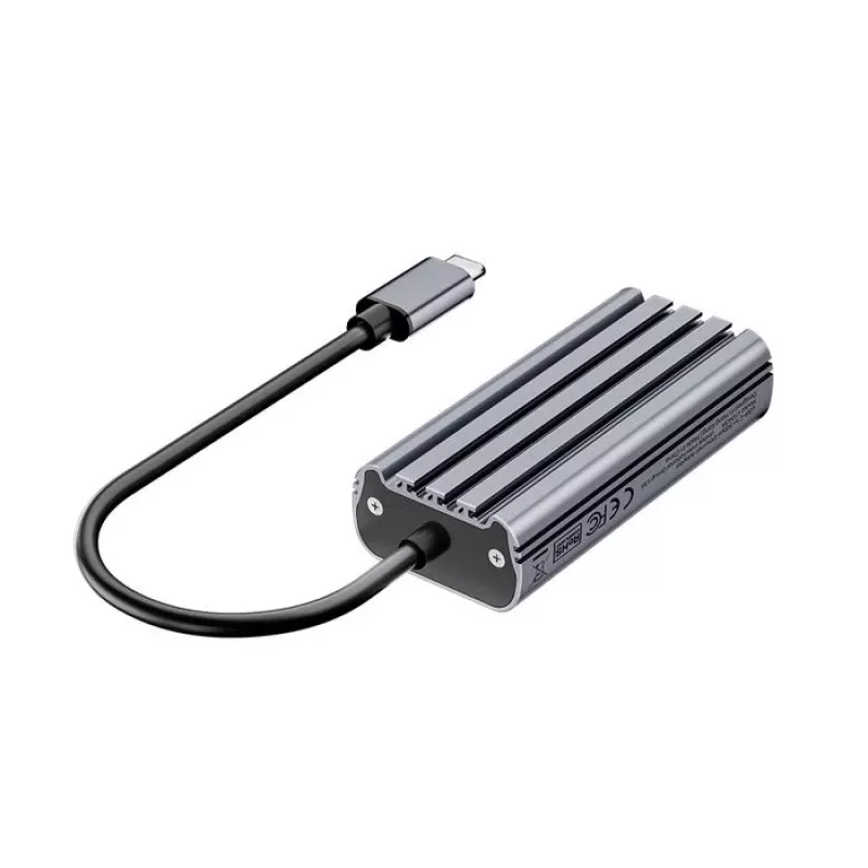 USB-C–RJ45-sovitin Unitek U1343AGY01 — 5 Gbit/s Ethernet, USB-C (uros) – RJ45 (naaras), harmaa, 0,15 m kaapeli