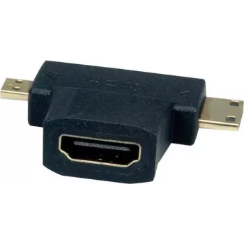 VALUE HDMI-sovitin Ethernetillä - HDMI naaras mini HDMI, mikro HDMI uros