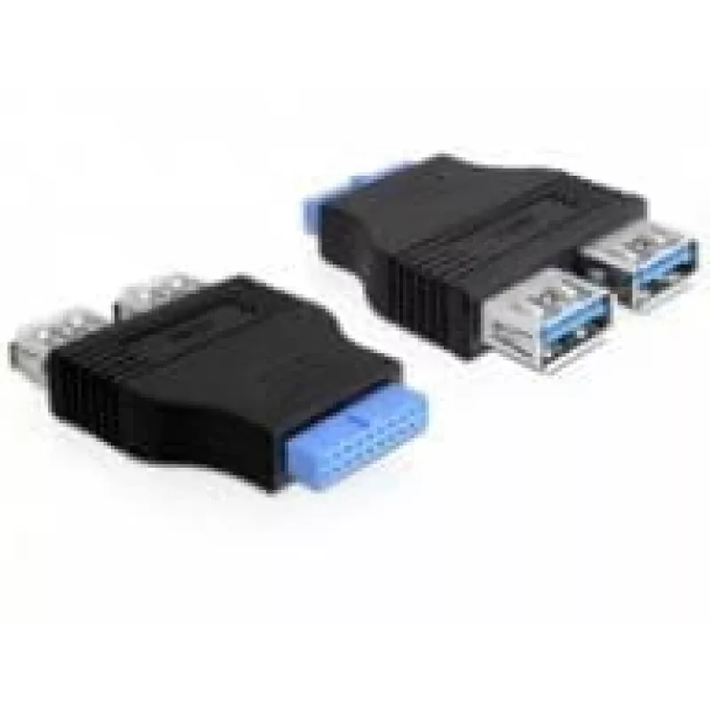 Delock sovitin USB 3.0 pin header -liitäntä > 2 x USB 3.0 -liitäntä - vierekkäin (65324)