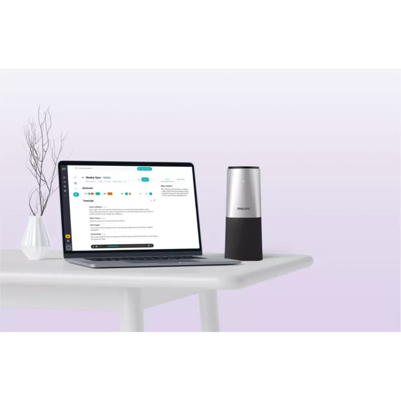 Philips PSE0540 Smart Meeting kannettava kokousmikrofoni, USB-C, musta/hopea