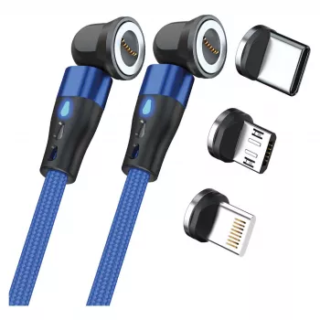 USB-kaapeli RealPower MagneticCharge2 1 m sininen pikalataus tiedonsiirto