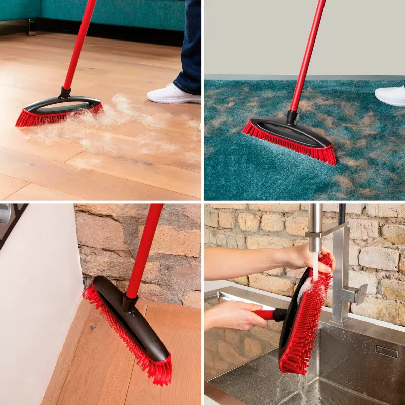Luuta VILEDA Pet Pro ALWAYS CLEAN ergonomisella punaisella varrella, kevytrakenne
