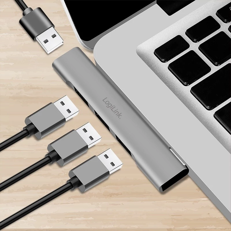 LogiLink USB 3.2 Gen1 keskitin 4-porttinen USB-A 1x USB3.0 AF 3x USB2.0 AF UA0436