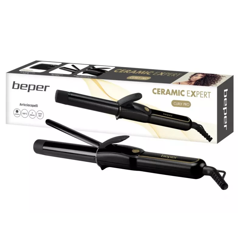 Beper P301PIS001 kihartimet, 25 mm, keraaminen, 180°C, 35 W, musta