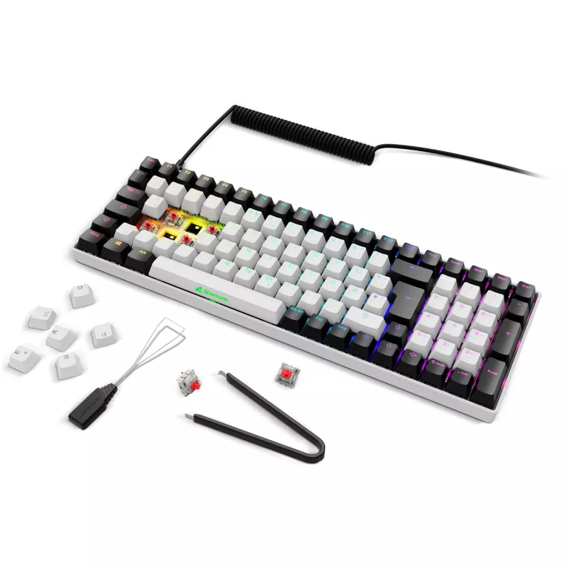 SKILLER SGK50 S2, pelinäppäimistö valkoinen, DE-asettelu, Gateron Red