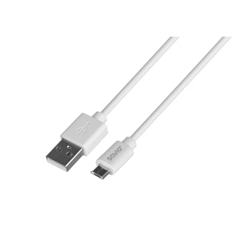 SAVIO CL-123 USB-kaapeli USB 2.0, USB A - Micro-USB B, 1 m, valkoinen