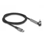 USB Type-C -Lightning-lataus- ja datakaapeli kulmaliittimellä ja telineellä, DELOCK 1,5 m, 9 V 3 A (MFi)