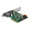 DeLOCK 90299 PCIe x4 -kortti, 1x USB Type-C + 1x USB Type-A, USB 3.2 Gen 2 (10 Gbps)