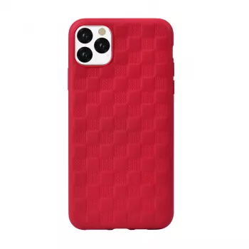 Pehmeä kotelo Devia Woven2 iPhone 11 Pro, kudottu strukturoitu suojakotelo, punainen