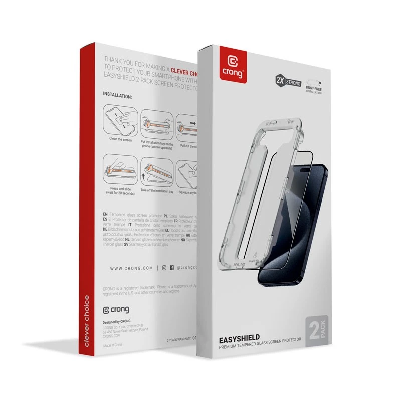 Karkaistu lasi iPhone 15 (2 kpl) EasyShiel