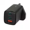iBOX C-65 musta, yleislaturi GaN 65 W UK-pistokkeella