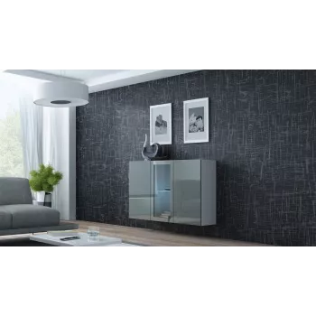 Cama Sideboard VIGO 90/120/38 valkoinen/harmaa kiiltävä