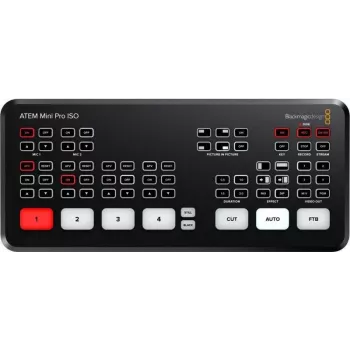 Blackmagic ATEM mini Pro ISO - 2K Ultra HD - 1280 x 720,1920 x 1080 pikseliä - 720p,1080i,1080p - 60 fps - 10,100,1000 Mbit/s - 10/100/1000Base-T(X)