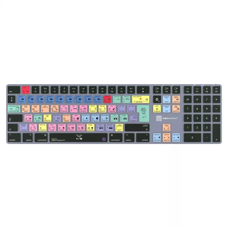 LogicKeyboard Titan DE Mac-näppäimistö Adobe Premiere Pro CC:lle — saksalainen näppäinasettelu