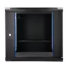 EXTRALINK LITE 9U 530X400 seinäasennettava räkkikaappi musta hyllyllä