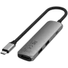 Satechi ST-P4SM USB-keskitin USB Type-C 10000 Mbit/s harmaa