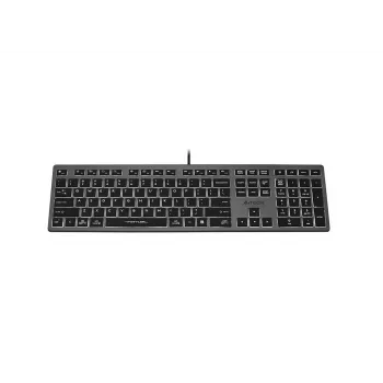 Johdollinen A4Tech-näppäimistö FX60H USB QWERTY – Full-Size 100 %, taustavalaistu valkoinen, harmaa, USB-keskitin