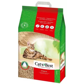 Kissanhiekka cat'sbest Eco Plus 20 L (puu, biohajoava) 8,6 kg, nopeasti imevä, hajujen neutralointi