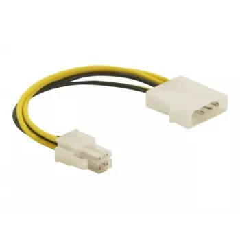 Delock 82391 virtasovitinkaapeli, 4-nastainen ATX12V (P4) uros – Molex 4-nastainen uros, 0,15 m