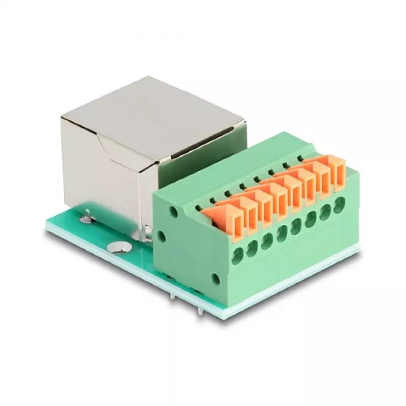 DeLOCK 90652 kaapeliadapteri RJ45 8-pin liitinrima vihreä hopea
