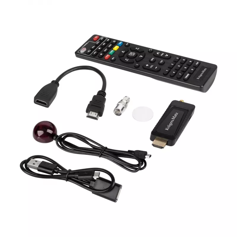 Mini DVB-T2 H.265 HEVC-viritin KRUGER & MATZ KM9998, 470–862 MHz, 1 viritin, HDMI, USB, 720p