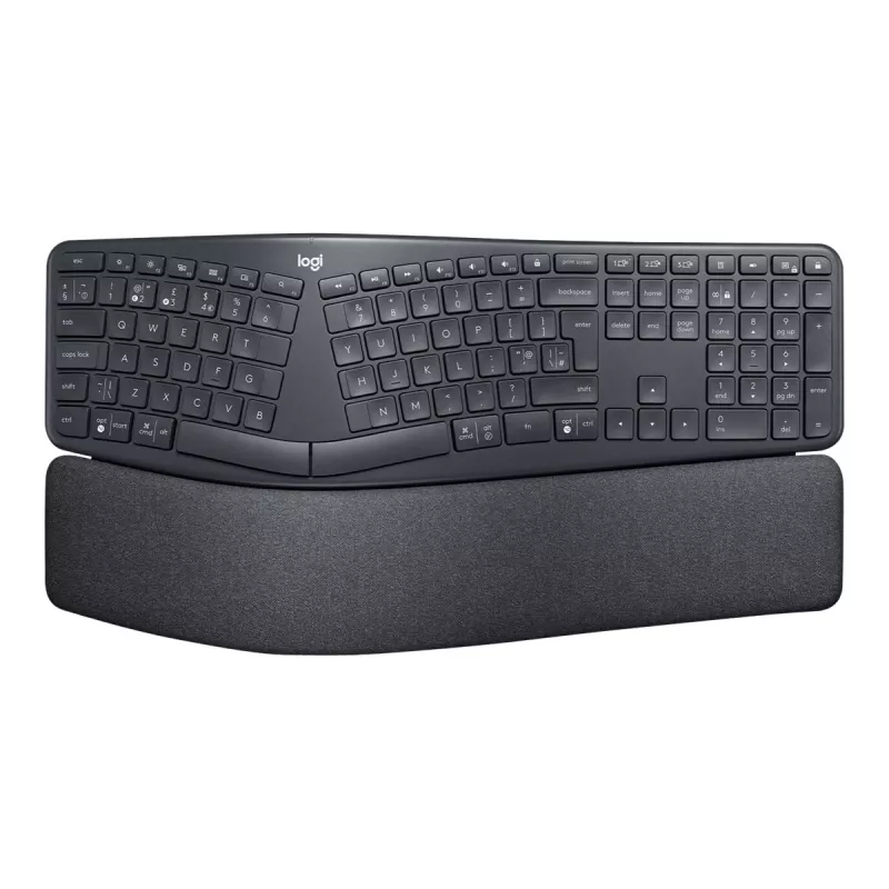 Logitech ERGO K860 - näppäimistö - langaton - 2,4 GHz, Bluetooth 5.0 - QWERTY - GB - grafiitti
