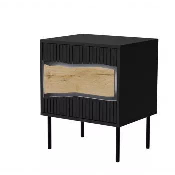 Cama INSERTO yöpöytä, 2 kpl, 50x40x61.5 cm, musta + LED