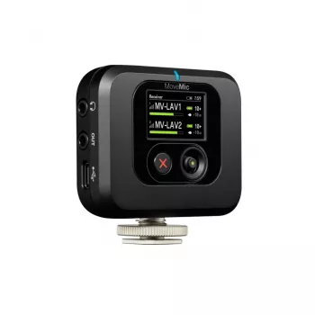 Langaton kamerakiinnitysvastaanotin Shure MV-R-Z6 — 50–20000 Hz, 30 m kantama, 12–15 V, 308×101×38 mm, 0,429 kg, musta