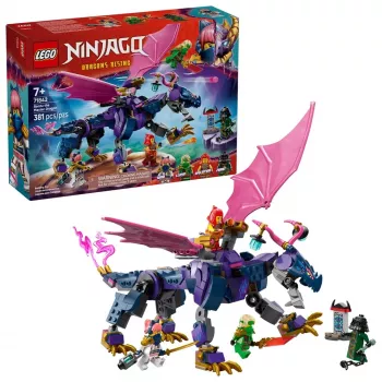 LEGO rakennuslelu NINJAGO 71842 Rontu mestarilohikäärme — 381 osaa, 4 minifiguuria, näyttelymalli 130 mm