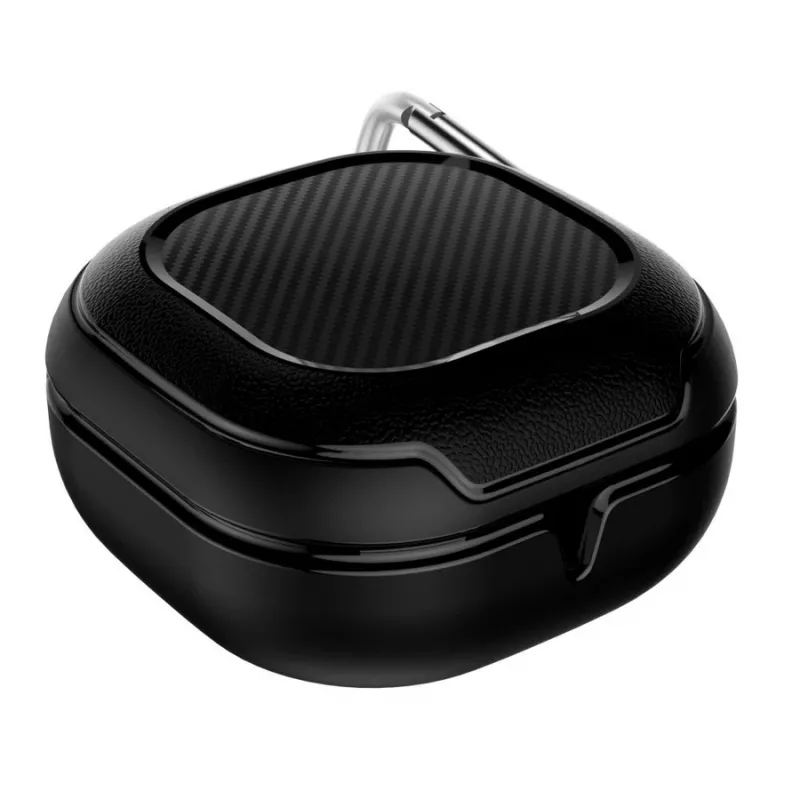 Tech-Protect Rough Carbon suojakuori Samsung Galaxy Buds 2 Pro/2/Live/Pro -latauskoteloon, musta