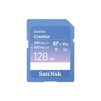 SanDisk Creator SD-muistikortti UHS-II 128 GB siirtonopeudet jopa 280 MB/s