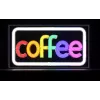 Neon LED-valokyltti ActiveJet AJE-NEON COFFEE, monivärinen, USB 5V, pinta-asennus, AS-muovikehys