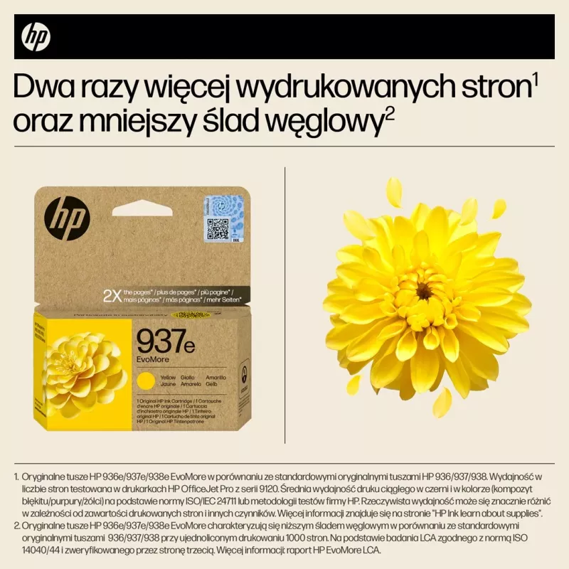 HP 937e EvoMore keltainen alkuperäinen mustekasetti