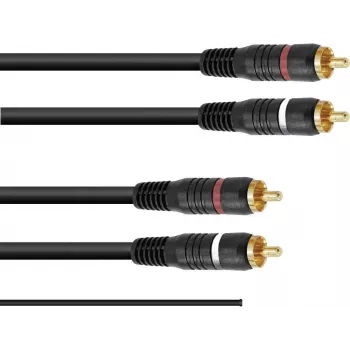RCA-kaapeli Omnitronic 3020940N 2x2 maadoitettu 1,5 m