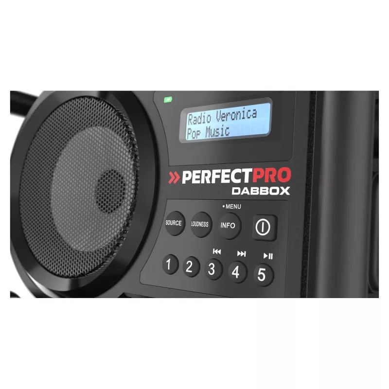 Perfectpro DABBOX radio da cantiere DAB+ FM AUX Bluetooth iskunkestävä