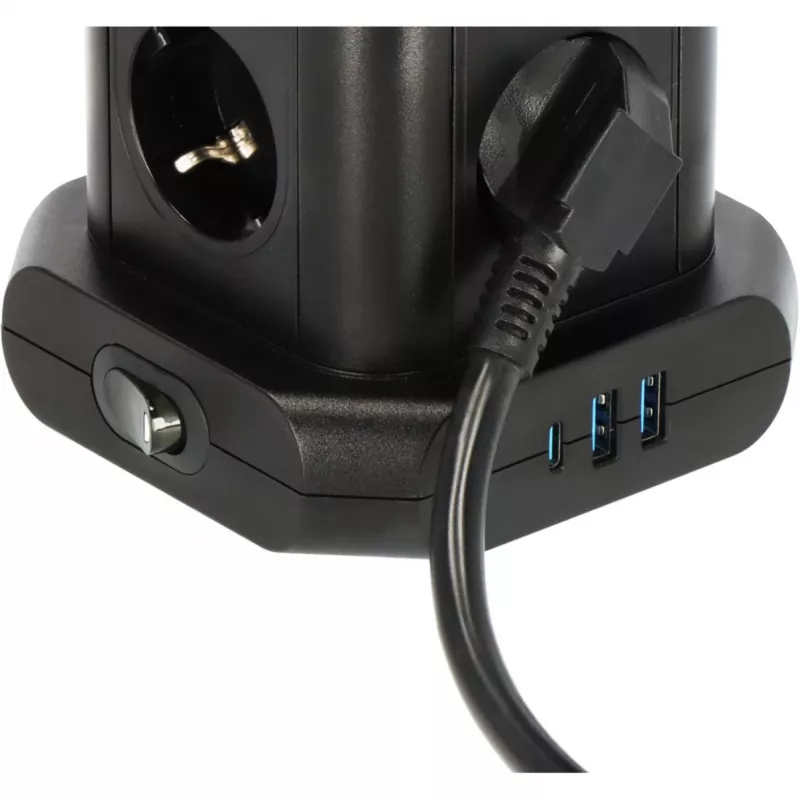 Pistorasiatorni Brennenstuhl 1153560010 — 8 pistorasiaa, 2×USB-A, 1×USB-C, musta
