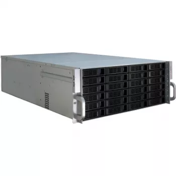 Palvelinkotelo Inter-Tech 4U-4424 rack musta, hopea
