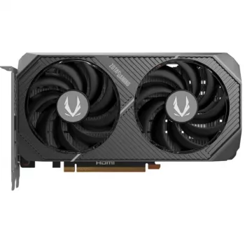 ZOTAC GeForce RTX 5050 Twin Edge -näytönohjain — 8 GB GDDR6, 128-bittinen, PCIe x8 5.0, aktiivinen kahden tuulettimen jäähdytys