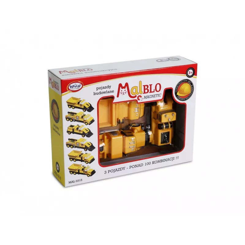 Ajoneuvosarja Popular Playthings Mix or Match Vehicles Construction musta keltainen