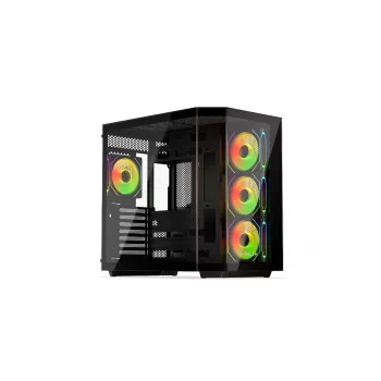 PC-tornikotelo KRUX Empero KRXD010, ATX, musta – tukee GPU:ta jopa 420 mm, CPU-jäähdytintä jopa 155 mm, 2x 3,5