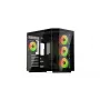 Krux Empero KRXD010 Midi Tower -tietokonekotelo, ATX, karkaistu lasi, 4x 120 mm ARGB-tuuletinta, musta - näytönohjain enintään 420 mm, prosessorijäähdytin enintään 155 mm, 2x 3,5" + 3x 2,5" asennuspaikkaa