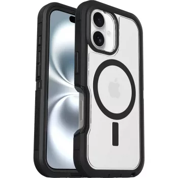 OtterBox Defender XT -kotelo iPhone 16 Dark Side, kirkas/musta