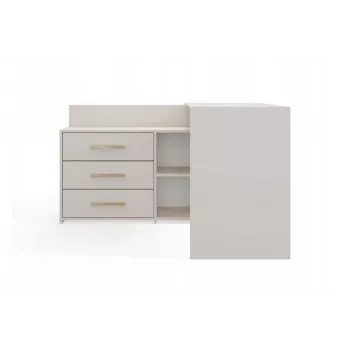 Kulma-työpöytälevy e shop DANY Kaszmir beige — kulmatyöpiste, kompakti jako