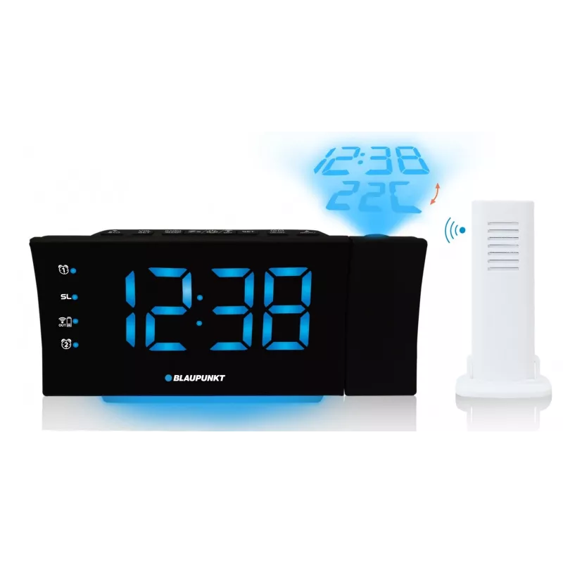 Blaupunkt CRP81USB radiokello projektiolla ja USB-latauksella, musta