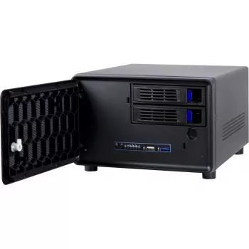 Inter-Tech SC-2100 - Small Form Factor (SFF) - PC - musta - Mini-ITX - teräs - aktiivisuus - hälytys - HDD - verkko - virta (88887285)