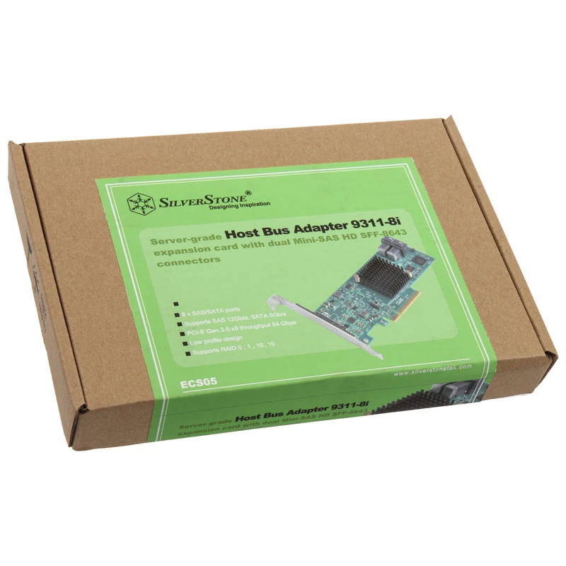 SilverStone SST-ECS05 RAID-ohjain, PCIe x8, 8x SAS/SATA (9311-8i)